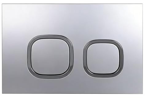 Placa de accionamiento para WC, compatible con Geberit Sigma, UP300 y UP320, Doble descarga 243 × 162 mm, con juego de varilla de descarga y marco de instalación (Gris Plateado)