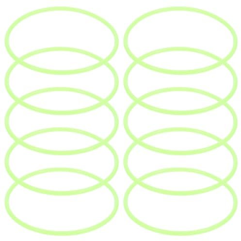 HOMSFOU Braccialetti Luminosi al Silicone 10 Pezzi, Elastici e Sottili, Comodi da Indossare, Colore Verde Chiaro per Feste e Serate Notturne
