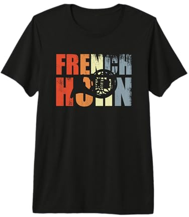 Cor d'harmonie Vintage Instrument de Musique pour cornistes T-Shirt Haut de Gamme
