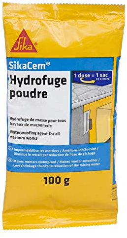 SIKA - Idrorepellente in polvere per malta - SikaCem Beige - Impermeabilizzazione di pareti e facciate - Riduce la rimozione mediante riduzione dell'acqua di rovinamento - Migliora la cremosità - 100