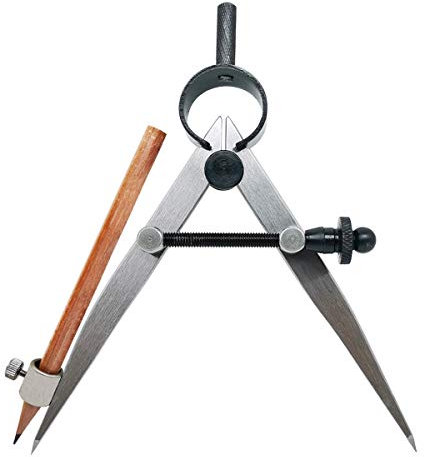 ZLKSKER 4 inch Woodworking Compass with Pencil Holder, Precision Spring Divider/Scriber, All Metal Compass for Leather Work Metalworking