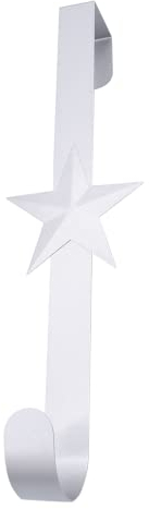 TRIXES Colgador de corona de estrella navideña - Gancho de puerta frontal para decoración navideña e invernal - Corona navideña - Decoración navideña al aire libre