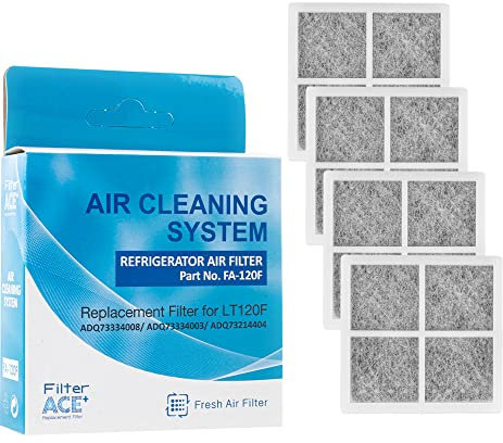 ACE+ FA-120F | Luftfilter für Kühlschrank, kompatibel mit LG Pure N Fresh ADQ73214405 ADQ73214404 ADQ73214408 Antibakterieller Pur Air Kühlschrankfilter (4er Pack)