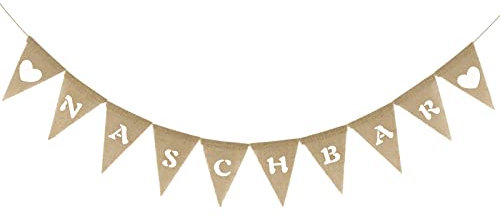 BETESSIN Naschbar Girlande Leinen Naschbar Wimpelkette Vintage Candy Bar Banner Candy Bar Deko für Geburtstag Hochzeit Taufe Feier Party