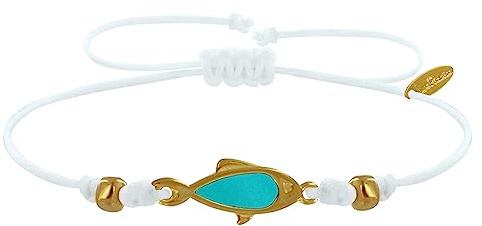 Les Poulettes Bijoux - Armbandslänk gyllene mässing fisk genomskinlig