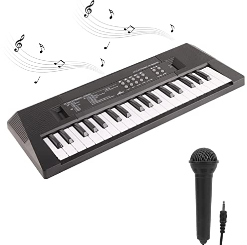 Kids Electric Keyboard Piano, 37 Keys Musical Keyboards, Childrens Mini Keyboard Piano with Microphone Recording Function