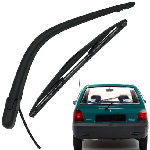 Ruolin Bras Essuie Glace Arrière et Balai Essuie Glace, Arrière de Bras d'Essuie-Glace en Caoutchouc Naturel Toutes Saisons Kit Remplacement pour Twingo 1993-2007