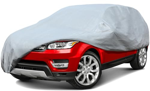 Leader Accessories Housse de Voiture complète Premium 5 Couches imperméable et Respirante pour véhicule, Ajustement universelr (SUV-475x185x178cm,Gris Clair)