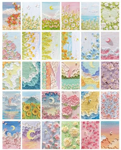 ZPPLD Postkarten Set 30pcs,Postkarten Vintage,Postkarten Blumen
