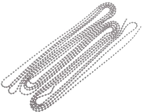 Artibetter 3 Meter Stainless Steel Ball Chain: 3.5mm Diameter with 10 Connectors - Bead Chain for DIY Crafts, Hanging Tags & Roller Blinds - Jewellery Necklace Connector for Home or Workshop Use