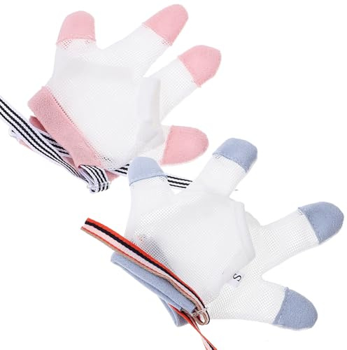JUMPLAWN 2 paia Guanti Antisucchiamento per Tessuto Traspirante Doppia Rete Protezione Dita Blu e Rosa S Sicuri e Facili da Pulire per Uso Interno ed Esterno