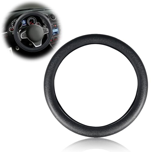 Coprivolante Auto Universale in Silicone Antiscivolo 33-42 cm, Housse Protettiva Elegante e Facile da Pulire, Accessorio per Auto, SUV e Camion – Nero
