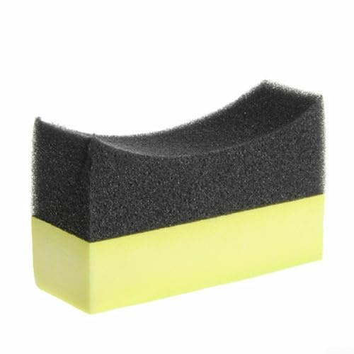 Gdfnmogo Cepillo aplicador de revestimiento de neumáticos, almohadilla de esponja de espuma curvada para una aplicación uniforme de brillo de neumáticos, material de polietileno, herramienta