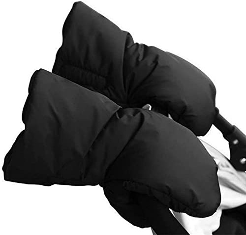 iNszkoos Guanti scaldamani universali, spessi e caldi, per passeggini, invernali, in pile, per tutti i passeggini, passeggini, accessori per passeggini, regalo invernale più caldo (nero)