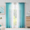 Melodieux Gardinen mit Kräuselband Ombre Transparent Vorhänge für Wohnzimmer 2er Set, 260x140cm Blau Grün