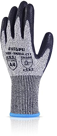 AovYoo Guanti da Lavoro Uomo Antitaglio,Guanti Anti Taglio Cucina per Alimentari - Protezione di Livello 5, per Sbucciare Ostrici,Giardinaggio,Motosega,Meccanico (S)