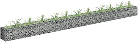 puraday 450x30x30 cm Arriate de Gaviones de Acero Galvanizado Arriate de Jardín Vallas de Gaviones Cesta De Gaviones Arriate Rectangulares Exterior Gavión de Piedra Ganchos de Gaviones