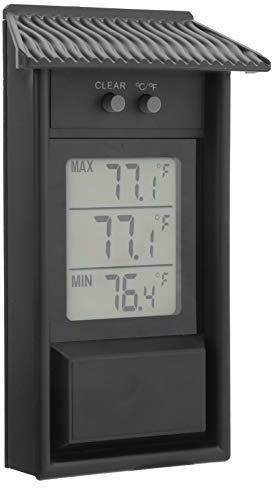 Yctze Termómetro Digital Impermeable para Exteriores, Termómetro de Mercurio máx. Mínimo para Jardín e Invernadero, Medidor Grande de Clima y Humedad, Termómetros para Clima