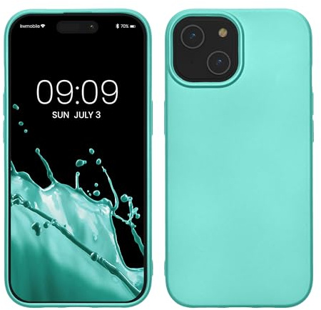 kwmobile Housse Compatible avec Apple iPhone 15 Coque - Housse de téléphone Protection Souple en TPU - Bleu Turquoise