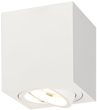 Ledvion - Faretto LED a montaggio superficiale, Quadrato, Dimmerabile, 3W, 6500K, Bianco, Lampada da soffitto