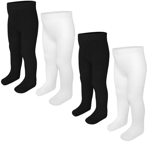 ZERULETS Lot de 4 paires de collants pour bébé fille garçon hiver coton collants pour enfants 6 mois à 6 ans