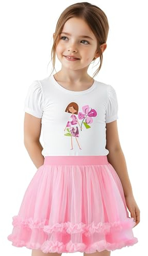 GroYolan Mädchen Tütü Rock 3-Lagiger Tüllrock Kinder Elastischer Bund Prinzessin Ballettrock für Party Tanz Kostüm Casual 1-10 Jahre