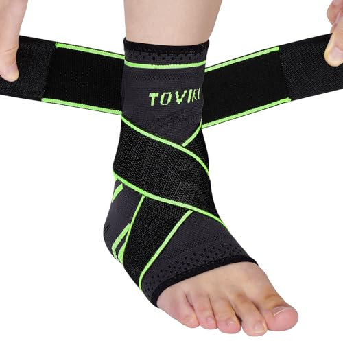 TOVIKI Cavigliera Sportiva per Distorsione - Supporto Ortopedico Caviglia con Fascia Elastica - Protezione Legamenti - Tendiniti - Esguince e Dolore - Supporto Caviglia Sportiva Uomo/Donna (L)