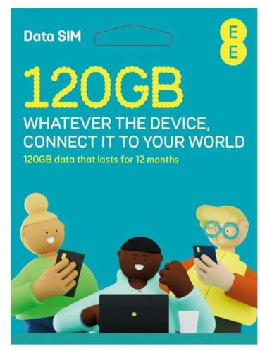 EE Pay As You Go DATA SIM Card UK PREPAID PRELOADED PAYG Bundle - 120GB 12 month DATA SIM