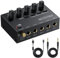 PROZOR 4-Kanal Audio Mixer Aktiver Mischer Mischpult Mit 3,5mm auf 6,35mm Umschaltkopf Kompakte Mischkonsole für Mikrofone, Gitarren, Bass