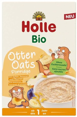 Holle Porridge bio Loutre avec pommes, bananes et prunes, 200 g (1)
