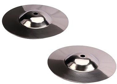 Mikinona 2stücke Crash-becken Für Schlagzeug Metallenes Becken Silberfarbenes Zubehör Für Perkussionsinstrumente Hochhart Und Schlagfest Klarer