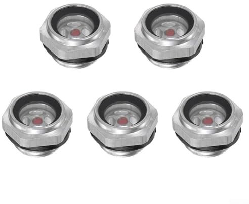 Gafas de visión de nivel de aceite fáciles de leer, paquete de cinco, con materiales y un práctico diseño de rosca macho