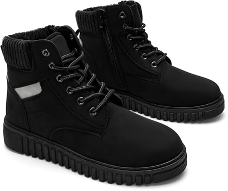 GLAMORA Botines de invierno para mujer impermeables y térmicos con suela antideslizante y forro cálido de pelo, cómodos y ligeros, ideales para ciudad, trabajo o actividades al aire libre