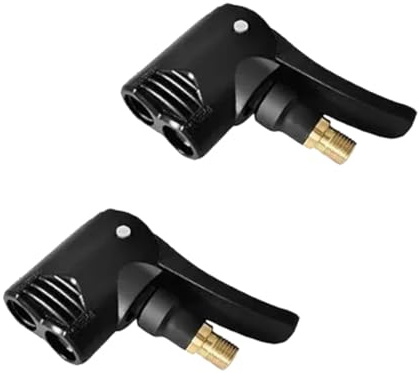 2Pcs Dual-Use Bike Valve Adapter - Presta Valve Pump Connector Head for Road/Mountain Bikes, Black Aluminum Alloy Tire Inflation Tool Compatible with Track Pumps and Tubes Accessories