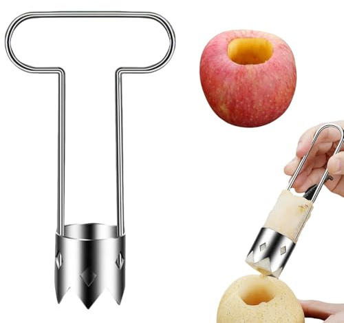 Red Bell Pepper Seed Corer,Fruit and Vegetable Corer,Remove The Pit From Pear,Pineapple and Apple,304 Stainless Steel Quick Corer Remover Tool Kitchen,Reusable,Ergonomic Handle (1pcs)