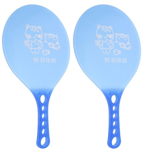 Veemoon Raquetas de Bádminton para Exteriores, Juego de Bádminton 2 Piezas, Paletas de Pelota de Playa de Plástico Azul, Tamaño Adulto, Deporte Familiar y Fitness al Aire Libre