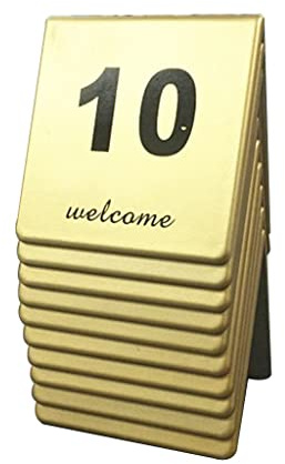 8×8cm Double -sided Digital Number Menu Staying Table Number Plate, For Large Events And Meetings Number Plate Big Number Brand Gold Dot Menu(01-15 (15))