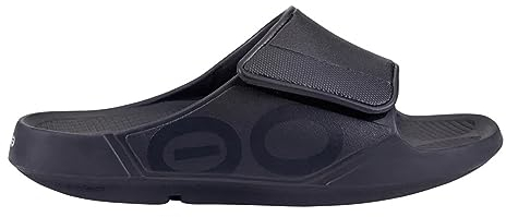 OOFOS OOahh Sport Flex Recovery Sandal, Black Matte - Women’s Size 15, Men’s Size 13