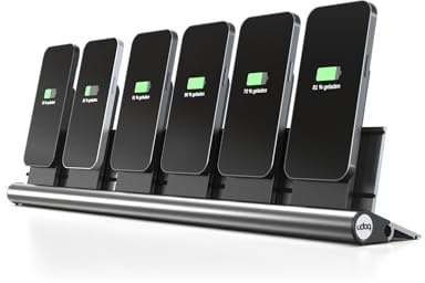 udoq Dockningssystemet utan synlig kabel | universell laddningsstation för iPhone iPad AirPods Pro & Co | Multi Device Charging Station Organizer, 55 cm, silver