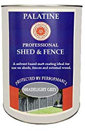 Palatine Professional Shed & Fence Paint 5lt | Oil Based Paint for use on Sheds & Fences (Shadelight Grey)
