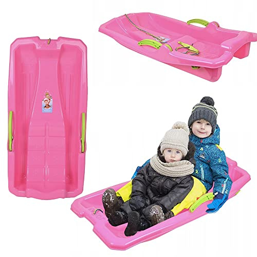 Bobschlitten Bob Rodel - Palanca de freno para niños, nieve, invierno, color rosa