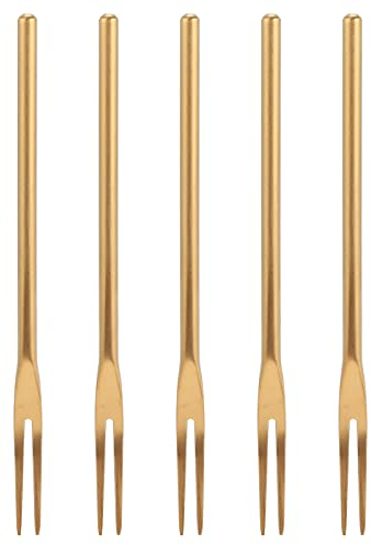 Glomora 5Pcs forchetta da dessert, Forchette da Frutta in Acciaio Inossidabile Per Feste E Viaggi, Forchette Lumaca a 2 Punte Per Antipasti, Cocktail E Insalate
