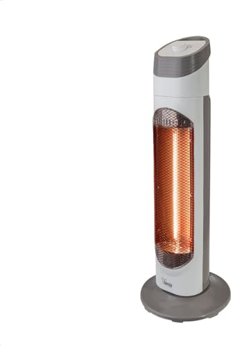 Bimar HR318 Stufetta Elettrica a Basso Consumo, Stufa Radiante in Fibra di Carbonio a Bassa Intensità Luminosa per Ambienti Interni, 2 Potenze di Riscaldamento, Oscillazione Destra e Sinistra