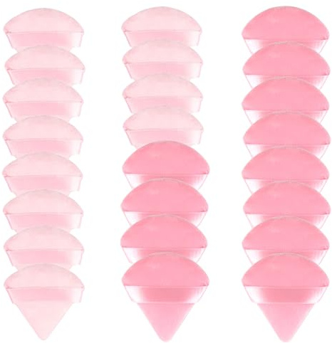 24 Pieces Powder Puff, Triangle Makeup Puff Cotton Powder Face Washable Body Powder Puff for Loose Powder Body Cosmetic Foundation Sponge Makeup Tool (12DP12LP)