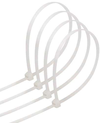 bridas de poliamida 7,2 x 350 mm (20 uds) en blanco, ideales para sujeción y organización de cables y objetos en el hogar y trabajo.