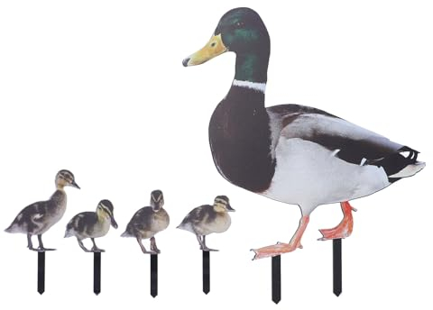 Piquets de Jardin en Forme de Canard, Statue de Jardin en Forme de Canard 3D, Décoration Réaliste en Acrylique pour Cour, Pelouse, Décoration de Jardin, Décoration Extérieure de