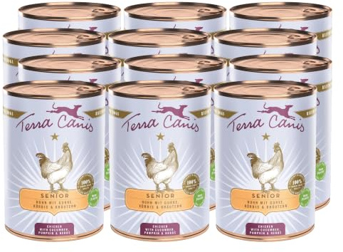 Terra Canis Poulet, Nourriture Humide Senior pour Chiens, 12x400g