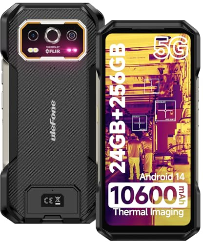 10600mAh Ulefone Armor 27T Pro 5G Outdoor Handy Ohne Vertrag, Android 14 12GB+256GB 6,78 FHD+ 120Hz Wärmebildanzeige 50MP+64MP Nachtsicht 33W 5G Dual SIM/OTG/NFC/GPS/IP69K Baustellenhandy