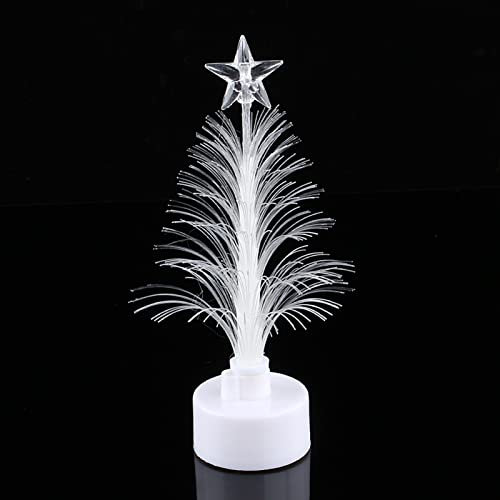 Lybunair Mini Colorful LED Fiber Optic Christmas Tree Nightlight Lamp