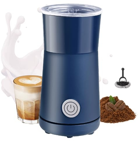 Huogary Milchaufschäumer Einfacher Milchaufschäumer und Dampfer 2-in-1 Milchdampfer mit heißem Milchschaum und heißer Milch für Latte, Macchiato, Cappuccino (blau)